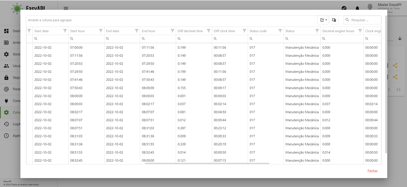 Visualize os dados e exporte para Excel